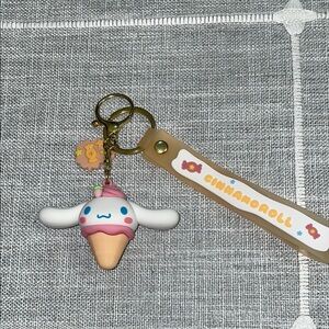 Cinnamoroll in fun ice cream cone keychain or handbag bag charm